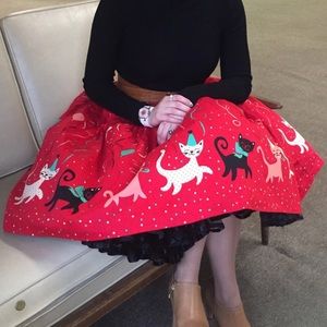 Banned Apparel Party Kitty Swing Skirt XS 1950s